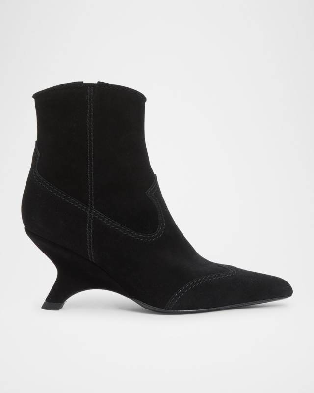 Shadow Suede Western Booties